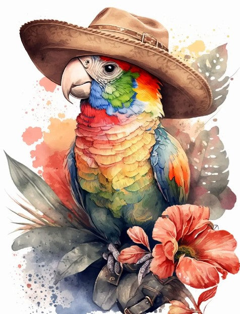 Diamond Painting Parrot With Hat*