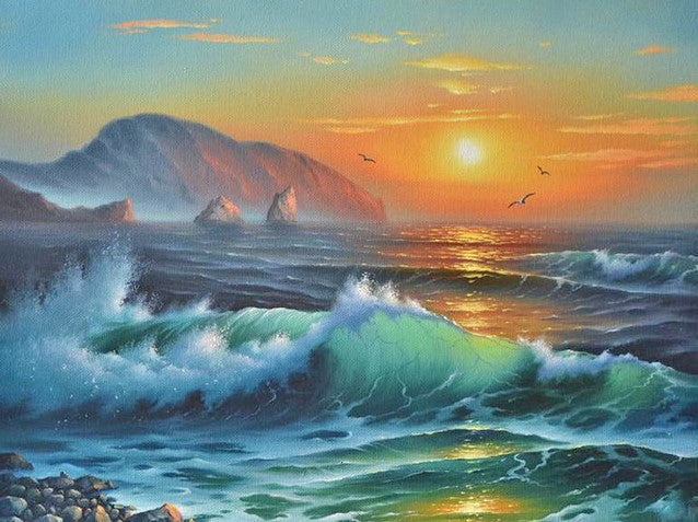Diamond Painting Ocean Sunset*
