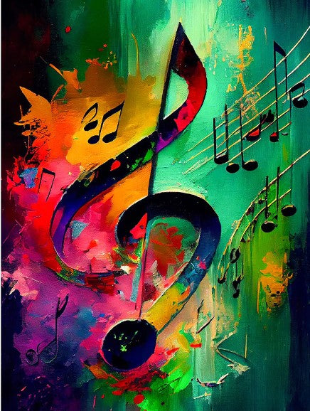 Diamond Painting AB Drills Music Color*
