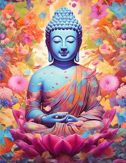 Diamond Painting Buddha Color Flowers*