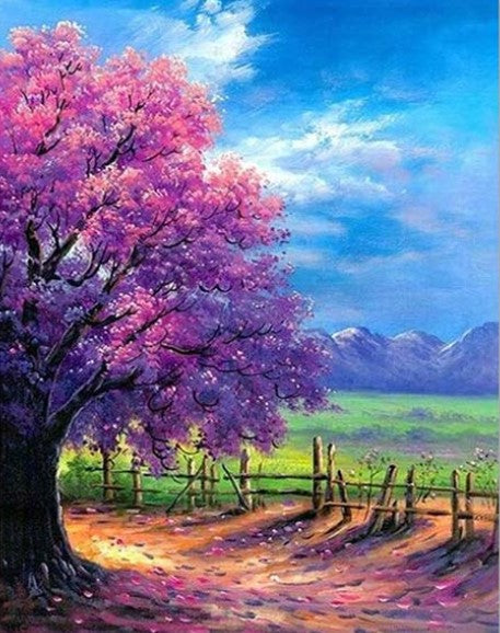 Diamond Painting Lila Träd*