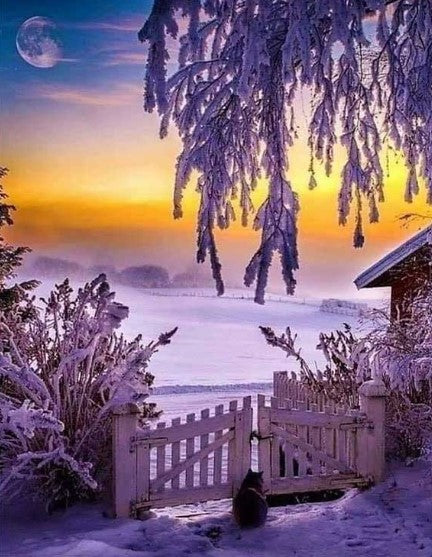 Diamond Painting Winter Sunset*
