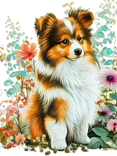 Diamond Painting Gullig Hund*