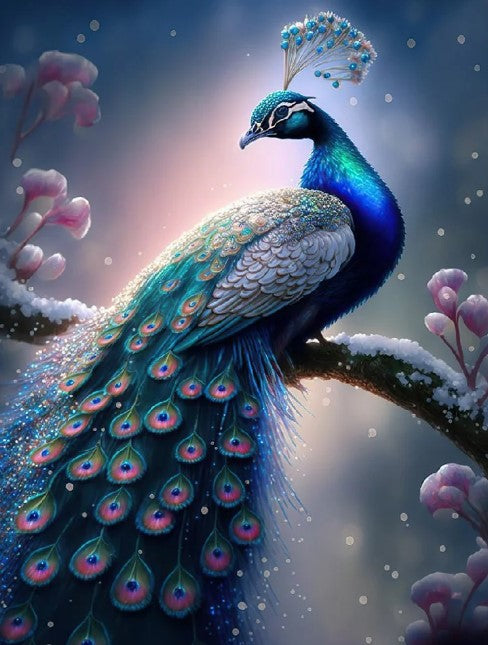 Diamond Painting Vacker Påfågel*