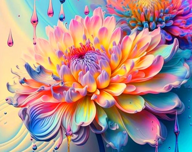 Diamond Painting AB Drills Color Flower*