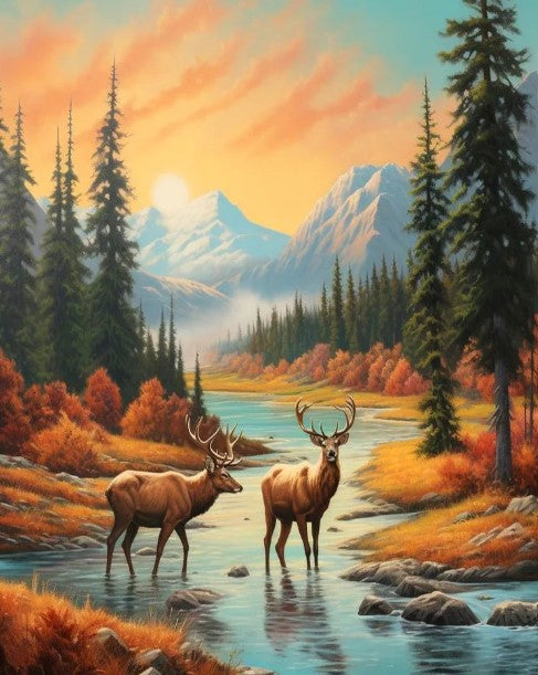 Diamond Painting Deers River*