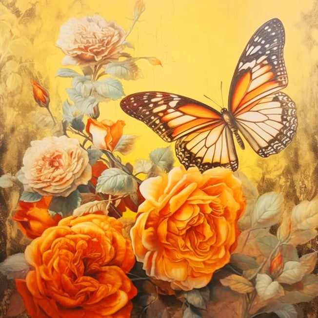 Diamond Painting Flowers And Butterfly*