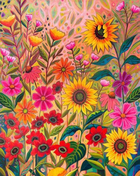 Diamond Painting AB Drills Blommor*