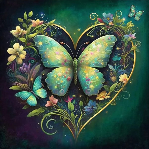 Diamond Painting Green Butterfly*