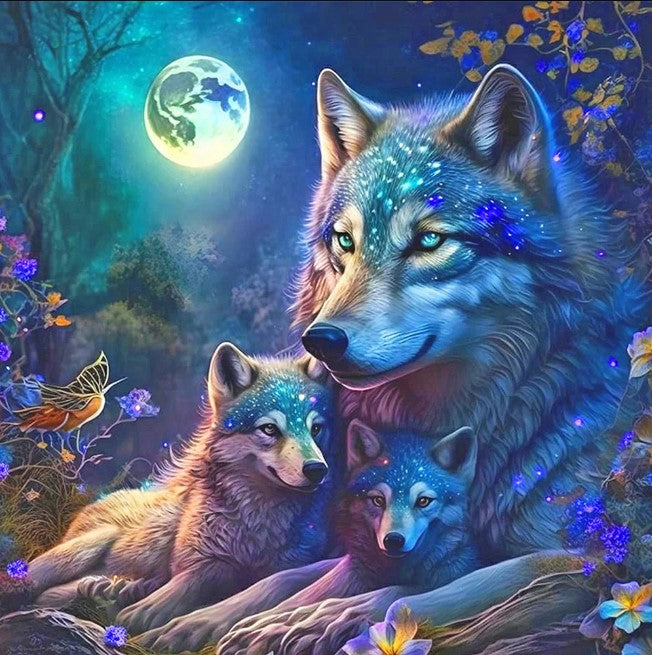 Diamond Painting Vargar I Natten*