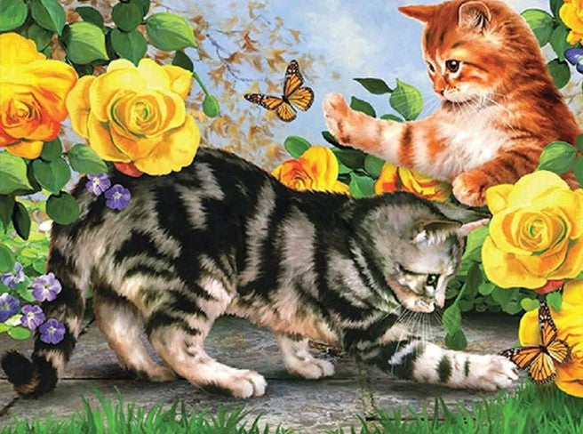 Diamond Painting Cats And Butterflies*