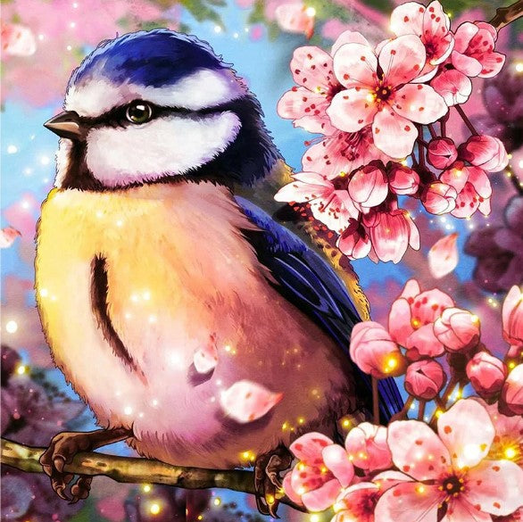Diamond Painting Fågel På Blomgren*