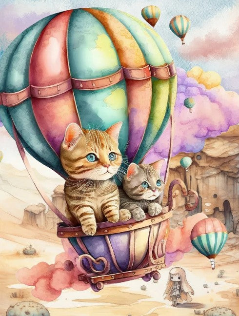 Diamond Painting Katter I Luftballong*