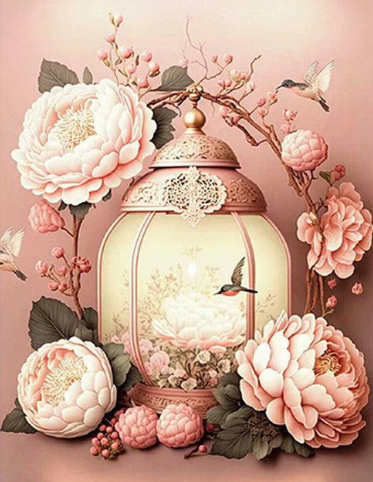 Diamond Painting Lykta Blommor*