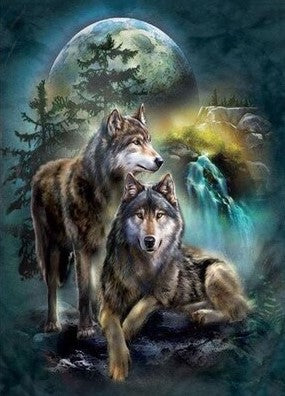 Diamond Painting Midnight Wolf*