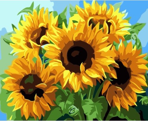 Paint By Number Solrosor 40x50*