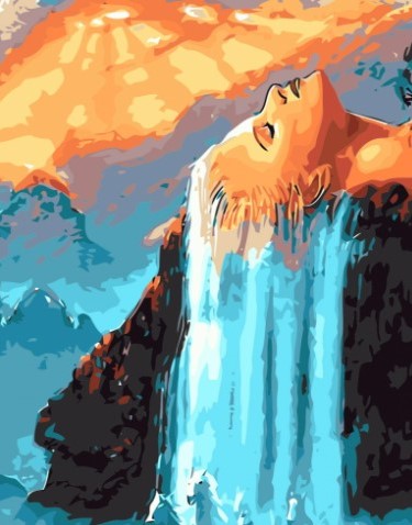 Paint By Numbers Woman Waterfall 40x50