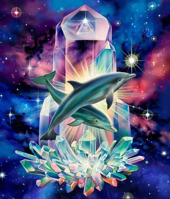 Diamond Painting Delfiner Kristaller*