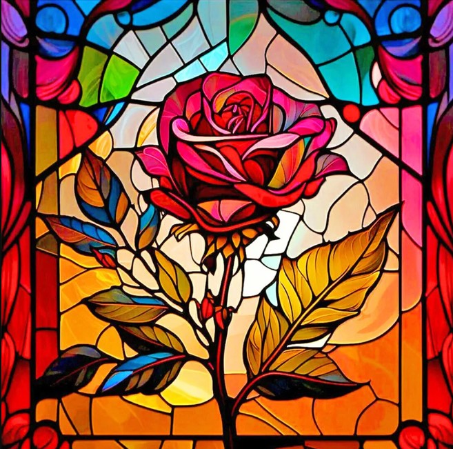 Diamond Painting Rose Mosaic*