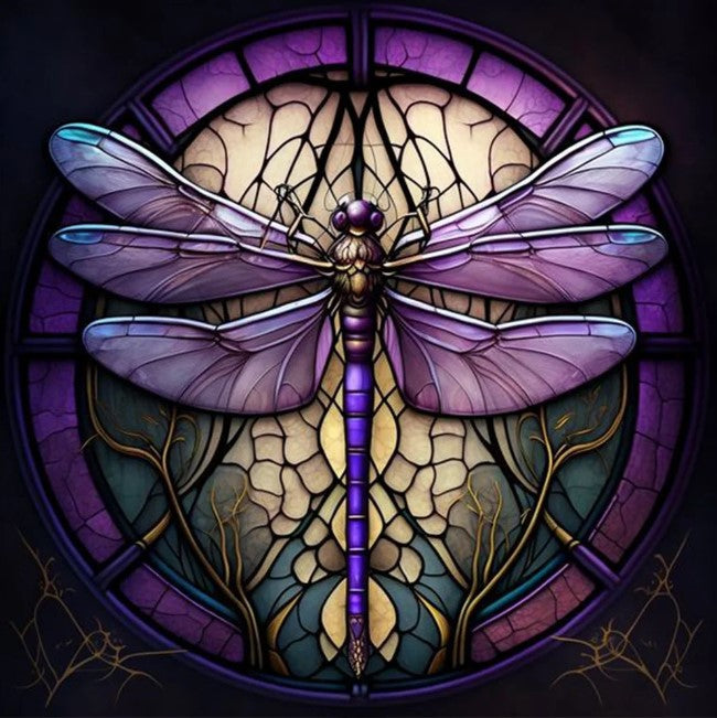 Diamond Painting Purple Dragonfly*