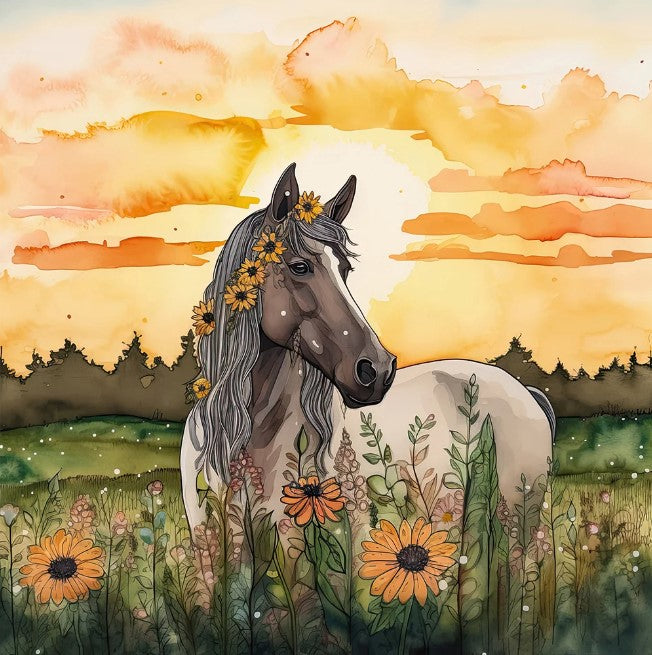 Diamond Painting Häst Sommaräng*