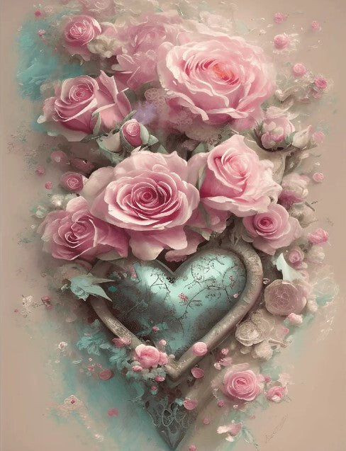 Diamond Painting Rose Heart*