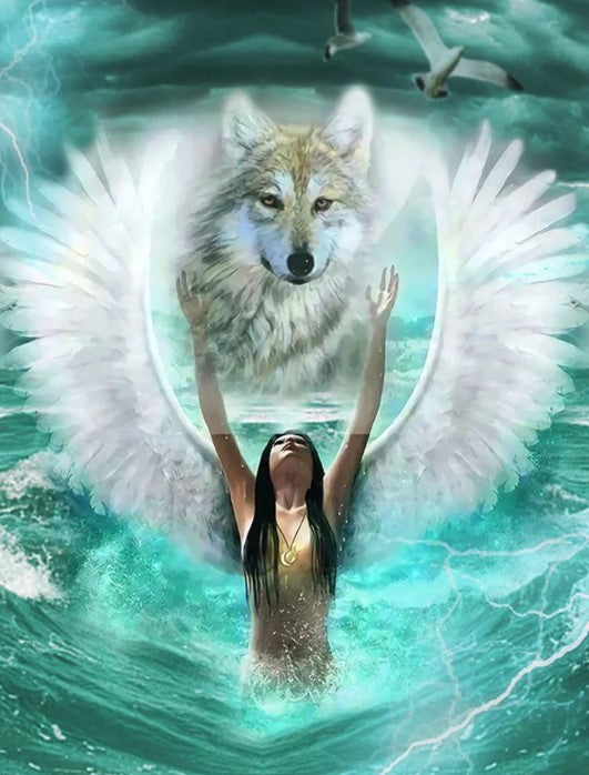 Diamond Painting Wolf And Angel*