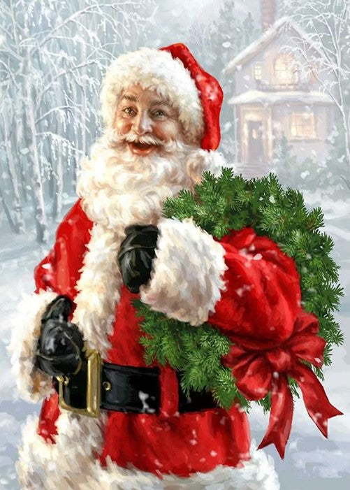 Diamond Painting Tomte Med Julkrans