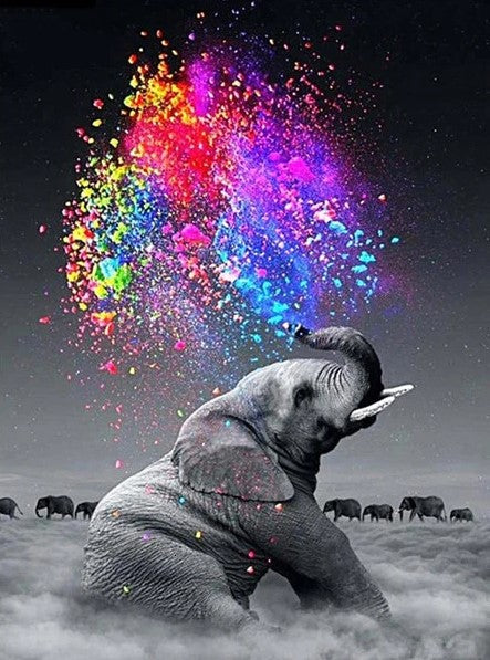 Diamond Painting AB Drills Elephant Colors*