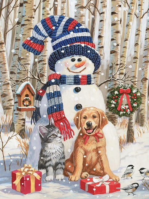 Diamond Painting Snögubbe Husdjur*