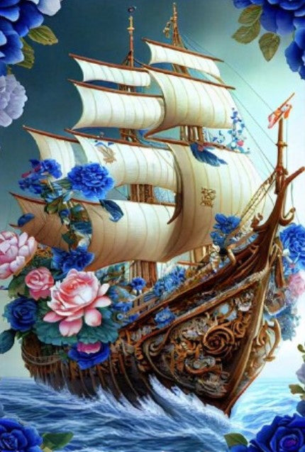 Diamond Painting Flower Ship*