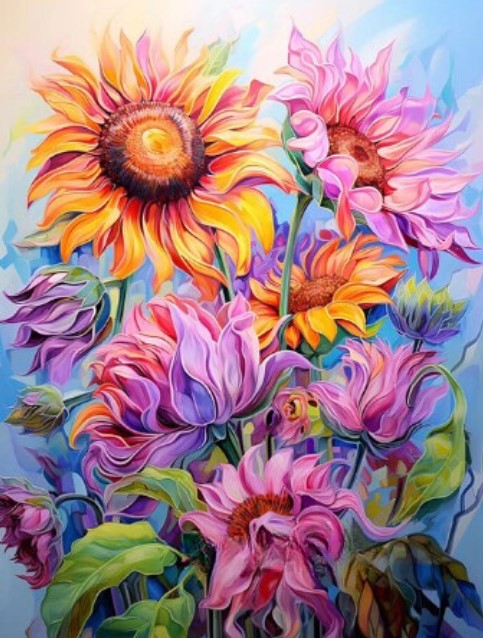 Diamond Painting Color Sunflowers*
