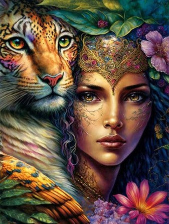 Diamond Painting Leopard Woman*