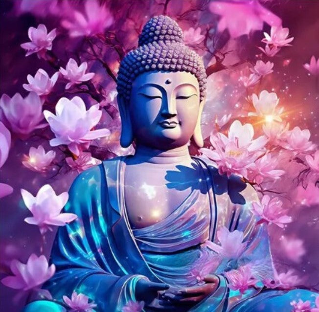 Diamond Painting Buddha Pink Flowers*