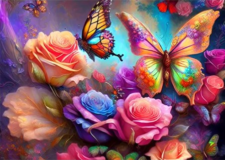 Diamond Painting Roses And Butterflies*