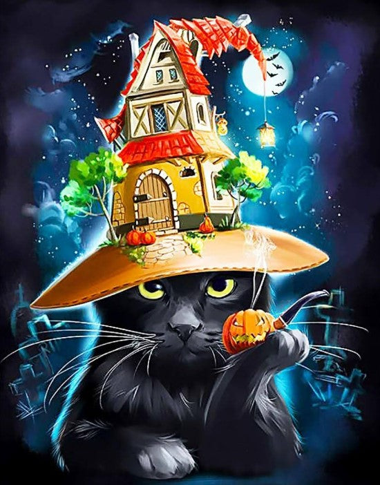 Diamond Painting Halloween Cat*