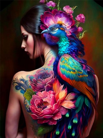 Diamond Painting Beauty Flower And Bird*