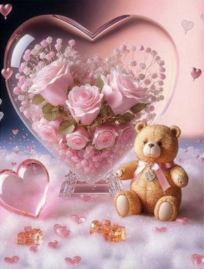 Diamond Painting Nalle Roshjärta*