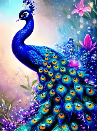 Diamond Painting Påfågel*