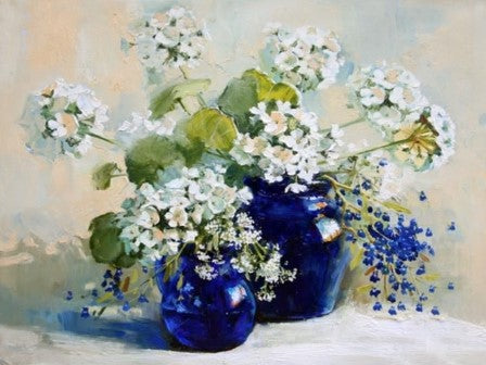 Diamond Painting Vita Pelargoner*