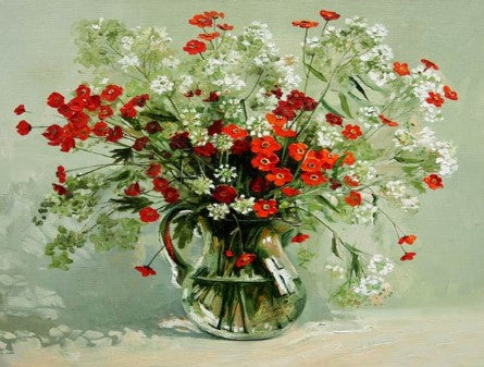 Diamond Painting Blommor I Glaskanna*