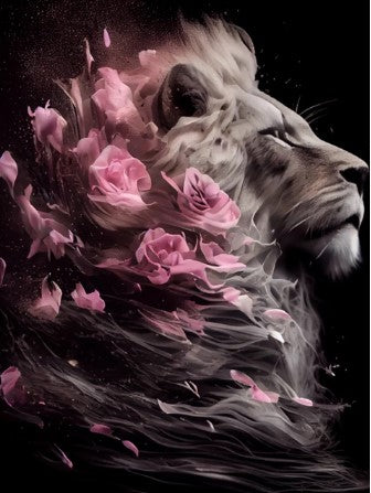 Diamond Painting Lion Roses*