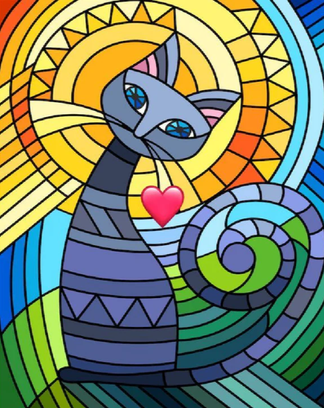 Diamond Painting Abstrakt Katt*