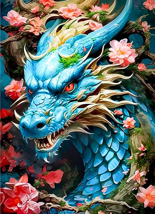 Diamond Painting Blue Dragon*