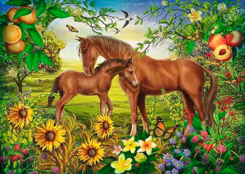 Diamond Painting Horses Fruitgarden*