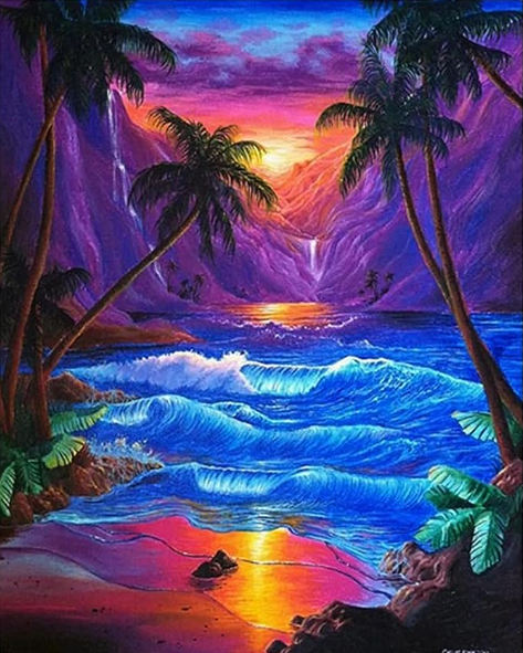 Diamond Painting Sunset Beach*