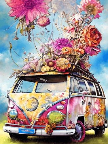 Diamond Painting Flower Van*