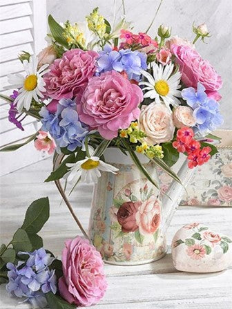 Diamond Painting Blommor I Kanna*
