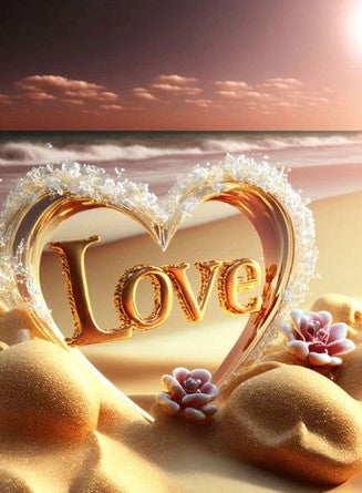 Diamond Painting AB Drills Beachheart Love*