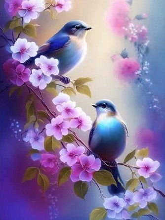 Diamond Painting AB Drills Birds Flowertree*